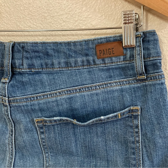 PAIGE Anthropologie Women’s Jean Shorts Sz 27 Cuffed Blue Distressed 5 Pockets - Picture 7 of 16